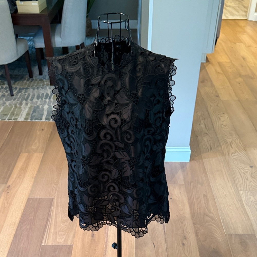 Ted Baker Black Lace Sleeveless Blouse